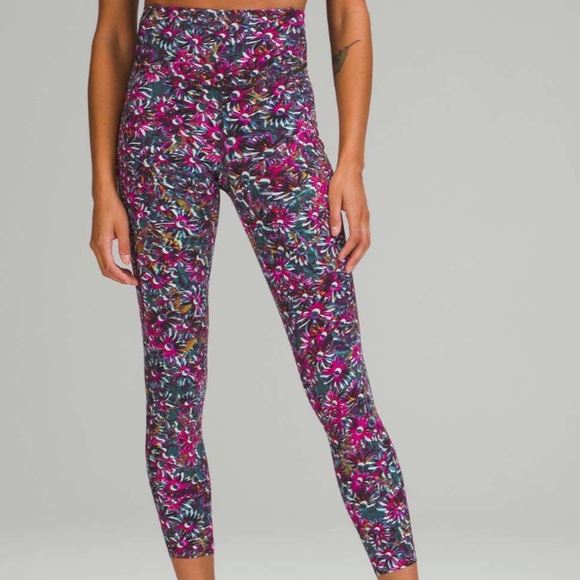 Lululemon Base Pace High-Rise Running Tight 25" Floral Electric Multi Size 4 - Picture 4 of 10